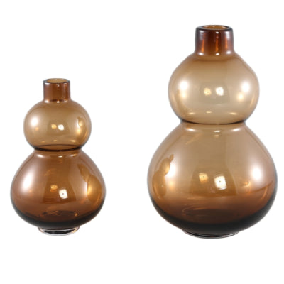 Ptmd vase kato verre ambre 27 cm | 2 pièces
