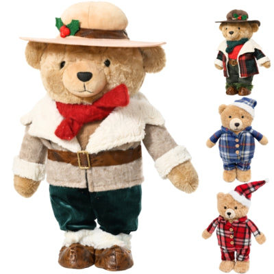 Décoration ours en peluche 30 cm 4 assortis | 16 pièces