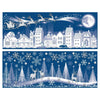 Autocollant pour fenêtre Village de Noël 53 cm 2 assortis | 48 pièces
