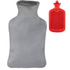 Bouillotte Relaxdays avec housse rouge gris 2 l | 6 pièces