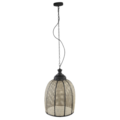 Ptmd lampe suspendue bayu noir beige 60 cm | 2 pièces