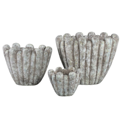 Ptmd pot de fleur menthe l gris 47 cm | 2 pièces