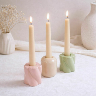 Bougeoir rétro 7 cm 8 assortis | 24 pièces
