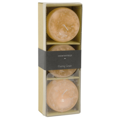 Countryfield bougie flottante bollie ambre 7 x 5 cm lot de 3 | 12 pièces