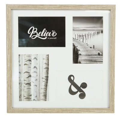 Cadre photo 4 photos avec passe partout marron 10 x 15 cm | 6 pièces
