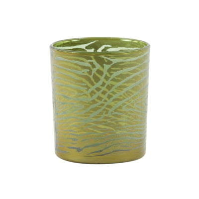 Light Living photophore verre zèbre vert doré 10 cm | 12 pièces
