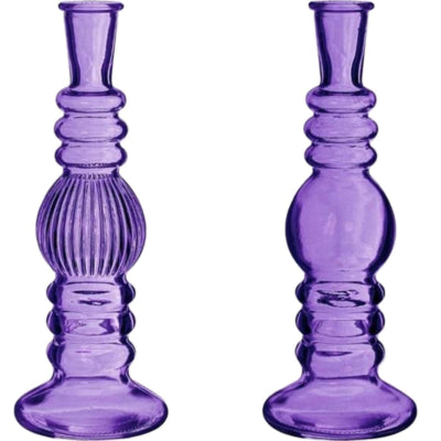 Vase bougeoir Florence violet 23 cm 2 assortis | 24 pièces