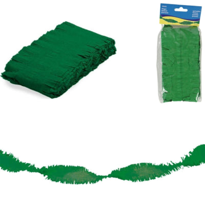 Folat guirlande torsadée papier crépon vert foncé 6 mètres | 24 pièces