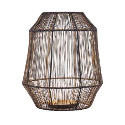 Ptmd lanterne justy m noir couleur or 32 cm | 2 pièces