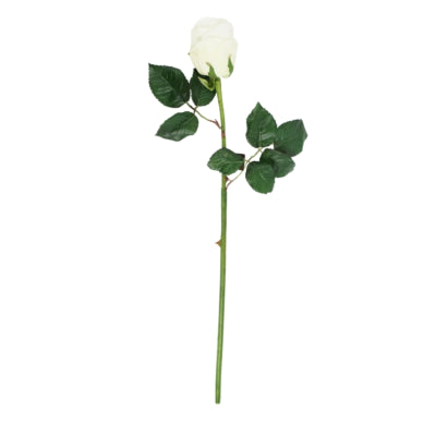Fleur artificielle rose soie blanc 59 cm | 12 pièces