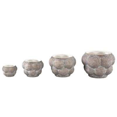 Ptmd pot de fleur fareeda m gris 18 cm | 6 pièces