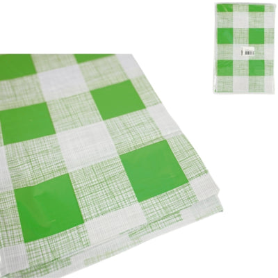 Pic nappe plastique vert blanc 130 x 175 cm | 24 pièces