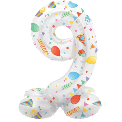 Folat ballon en aluminium debout 9 fête joyeuse 41 cm | 20 pièces