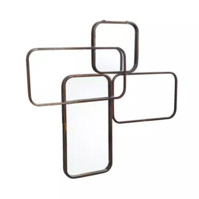 Ptmd miroir feron cadre en fer rectangles 84 cm | 2 pièces