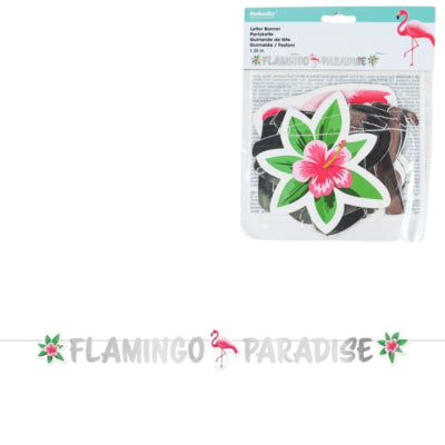 Amscan partykette papier paradis flamant rose 135 x 15 cm | 30 pièces
