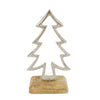 Figurine sapin sur socle en bois de manguier 17 cm | 12 pièces