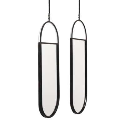 Housevitamin miroir mural métal noir 60 cm lot de 2 | 6 pièces
