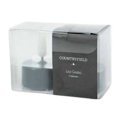 Countryfield LED bougie chauffe-plat élégance effet flamme gris 5 cm lot de 2 | 24 pièces