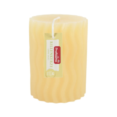 Bougie pilier Profissimo (r) avec rainures jaune 6,8 x 10 cm | 12 pièces