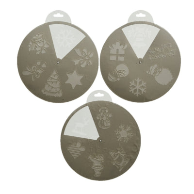 Gabarits de plateau tournant Noël 25 cm 3 assortis | 24 pièces