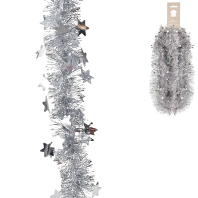 Guirlande de guirlandes guirlande couleur argent 2,7 m | 24 pièces