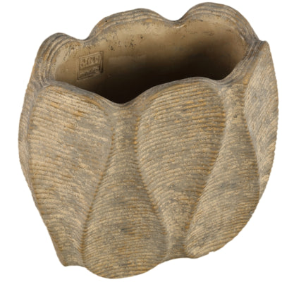 Pot de fleur Ptmd cireux ovale marron 30 cm | 2 pièces