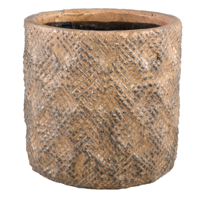 Pot de fleur Ptmd melton l marron 25 cm | 2 pièces