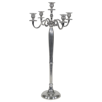 Bougeoir classique en aluminium argenté 144 cm | 2 pièces