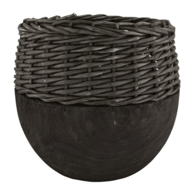 Vase bois de paulownia noir 29 cm | 4 pièces