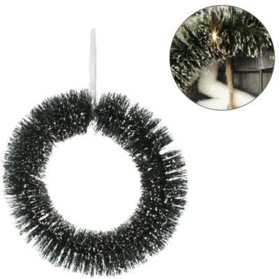 Couronne de Noël LED sur batterie neige 40 cm | 10 pièces