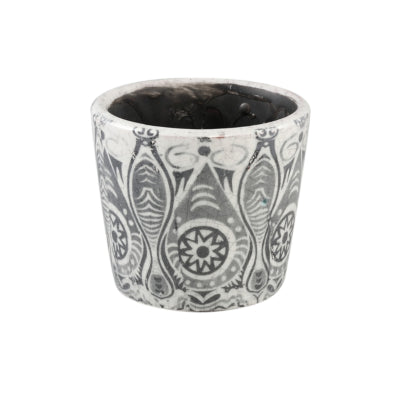 Ptmd pot de fleur beire s imprimé déco noir et blanc 10 cm | 12 pièces