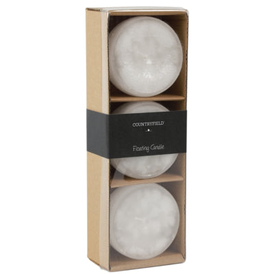 Countryfield bougie flottante bollie blanc 7 cm lot de 3 | 12 pièces