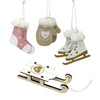 Deco Heitmann Suspension de Noël bois rose beige 10 cm lot de 6 | 12 pièces