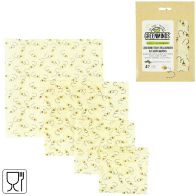 Feuille de cire d'abeille Greenminds 33 cm lot de 4 | 8 pièces