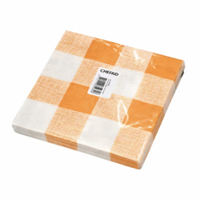 Serviettes orange blanc 33 x 33 cm 20 pièces | 36 pièces