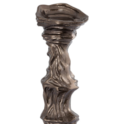Ptmd bougeoir fleur aluminium couleur bronze m 77 cm | 2 pièces