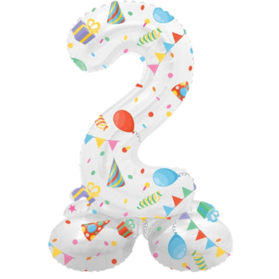 Folat ballon en aluminium debout 2 fête joyeuse 41 cm | 20 pièces