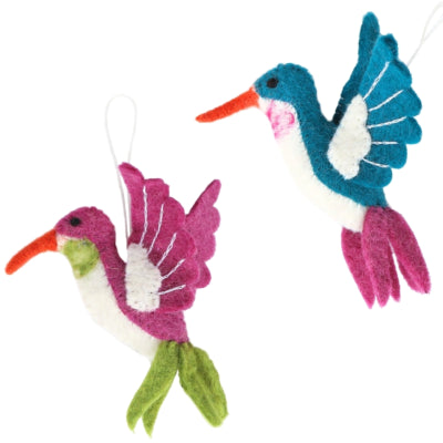 Ngk pendentif décoration colibri feutre 13 cm 2 assortis | 18 pièces
