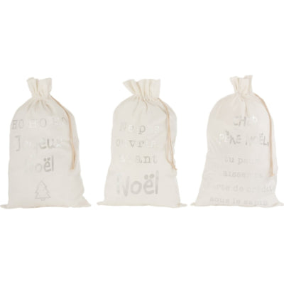 J-line sac Noël français 80 cm 3 assortis | 12 pièces