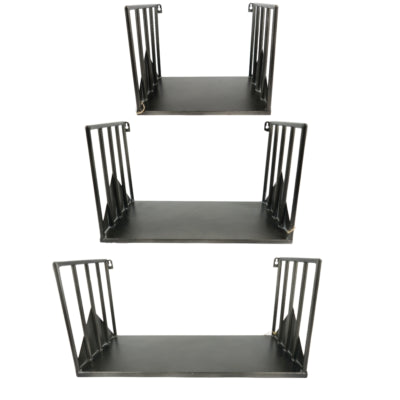 Etagère murale métal noir 52 cm lot de 3 | 2 pièces