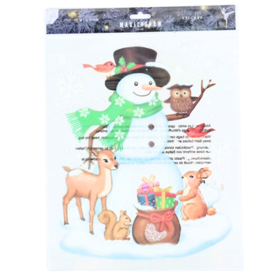 Autocollant de fenêtre bonhomme de neige 34,5 cm | 48 pièces