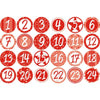 Calendrier de l'Avent coffret cadeau diy rouge 26 cm | 24 pièces