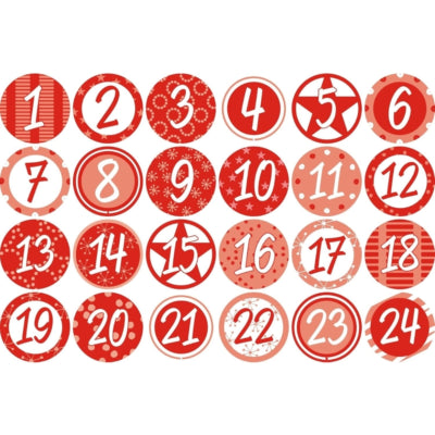 Calendrier de l'Avent coffret cadeau diy rouge 26 cm | 24 pièces