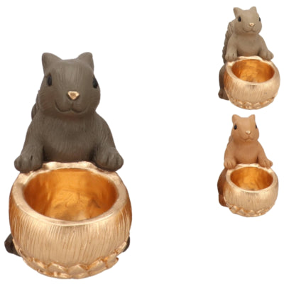 Daan bol en bois courbé Jingle écureuil assis marron 17 cm 3 assortis | 6 pièces