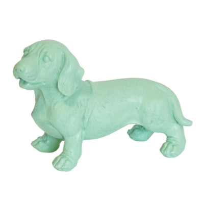 Housevitamin statue teckel chien vert menthe 19 cm | 2 pièces