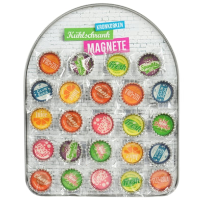 Bouchon couronne aimanté 3,5 cm 8 assortis | 48 pièces