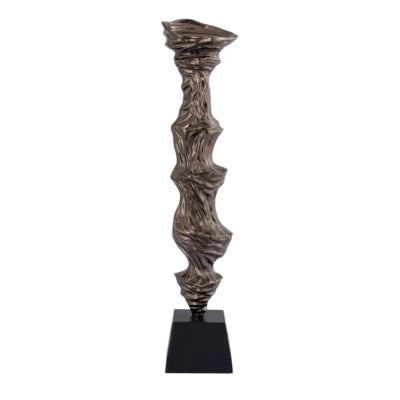 Ptmd bougeoir fleur aluminium couleur bronze m 77 cm | 2 pièces