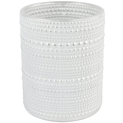 Photophore Countryfield Hailey M blanc argent 10 cm | 24 pièces