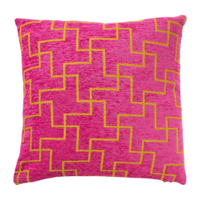 (r) housse de coussin jacquard rose 45 x 45 cm | 12 pièces