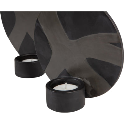 Photophore mural noir 20 cm lot de 2 | 6 pièces